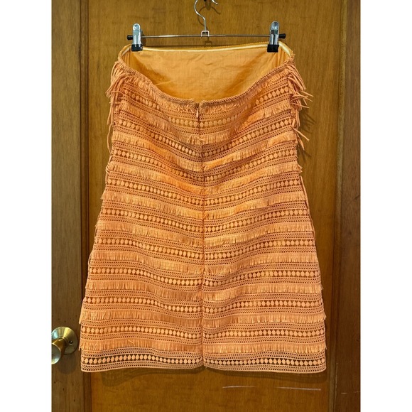 Anthropologie Strapless Fringe Dress in Orange - Picture 10 of 13